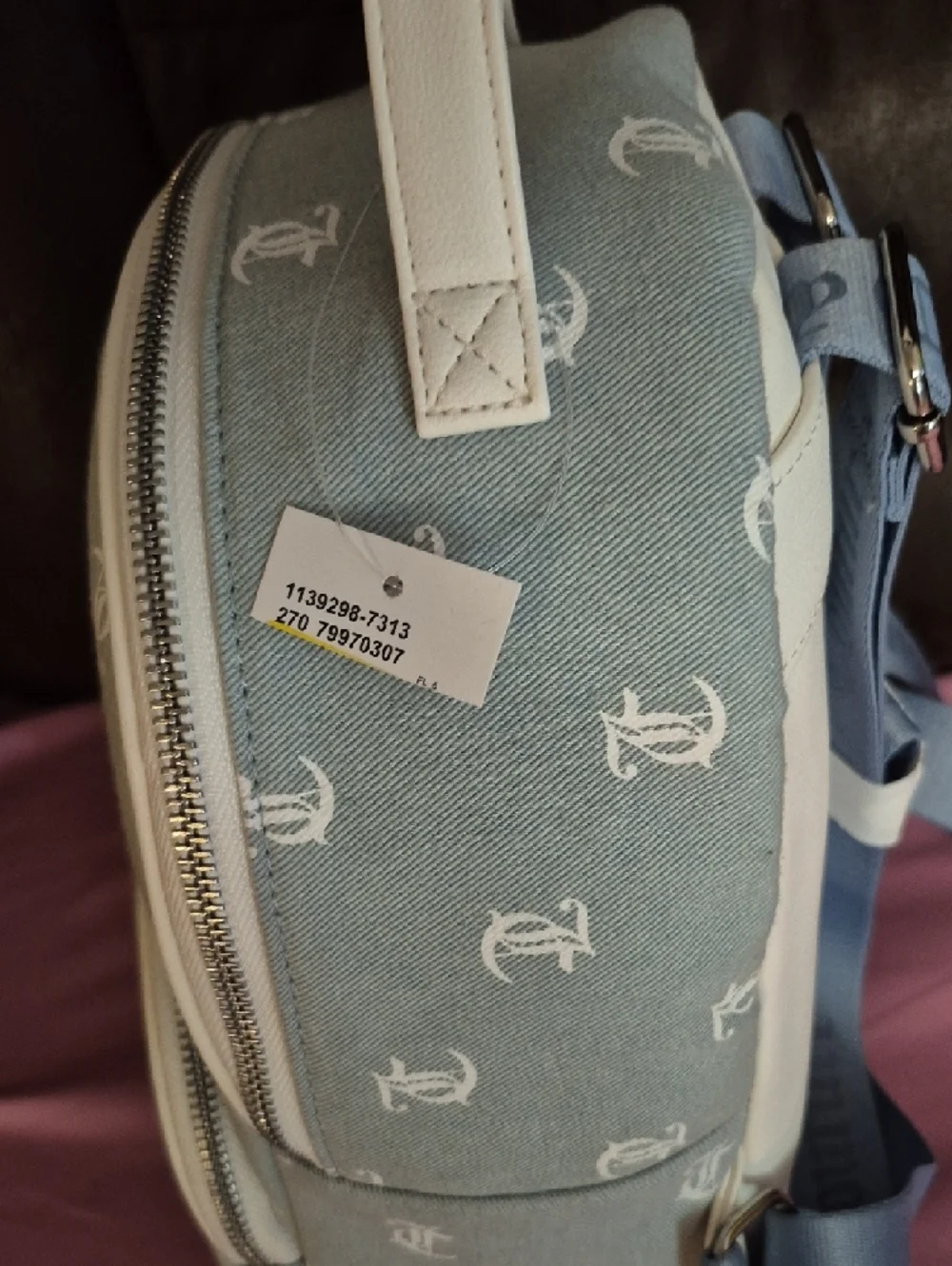 Juicy Couture Denim Monogram Mini Backpack